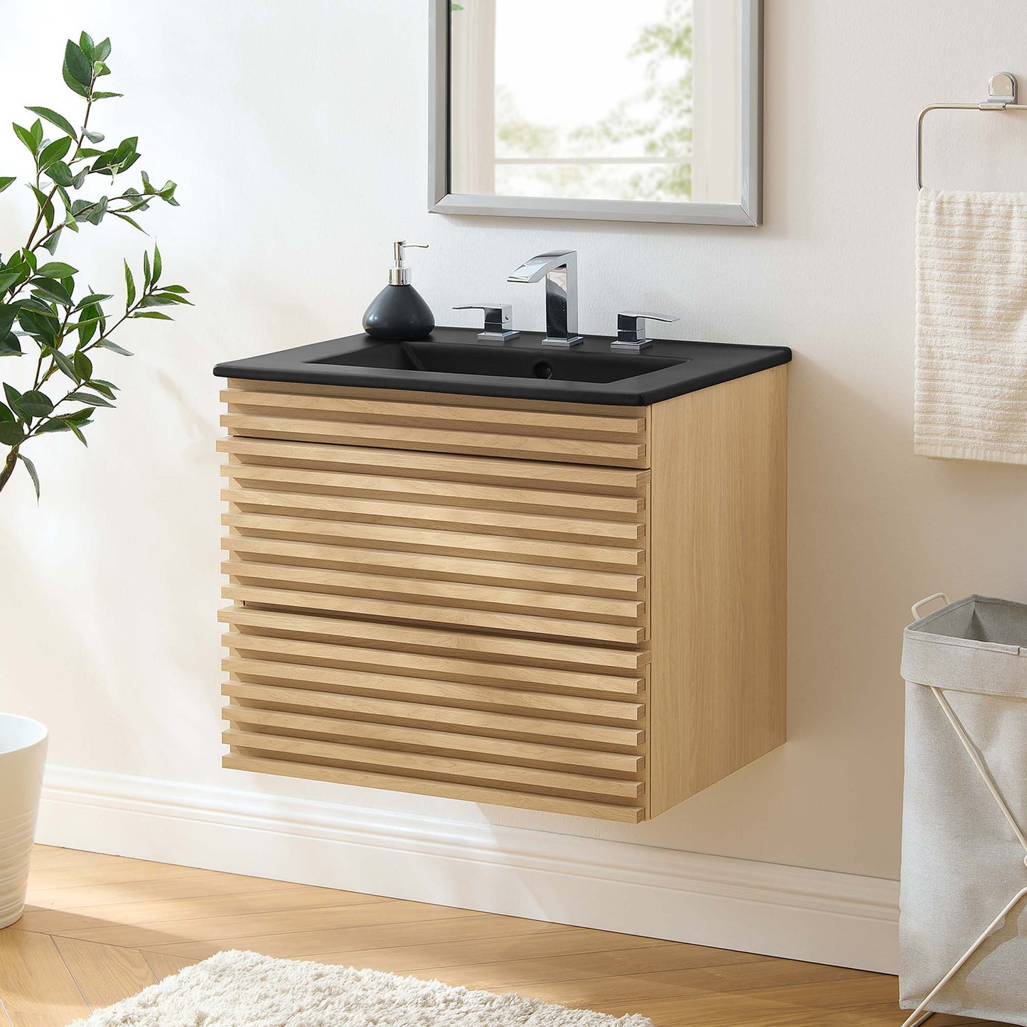 Render 24" Wall-Mount Bathroom Vanity by Furniture For America