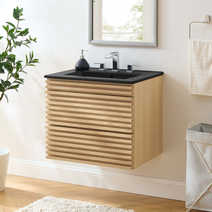Render 24" Wall-Mount Bathroom Vanity by Furniture For America