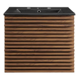 Vera 24" Wall-Mount Bathroom Vanity in Walnut Black