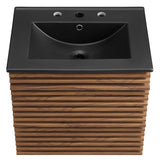 Vera 24" Wall-Mount Bathroom Vanity in Walnut Black