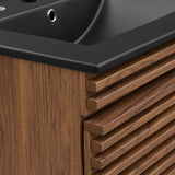Vera 24" Wall-Mount Bathroom Vanity in Walnut Black