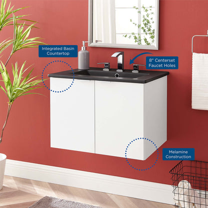 Maybelle 24" Wall-Mount Bathroom Vanity by Furniture For America