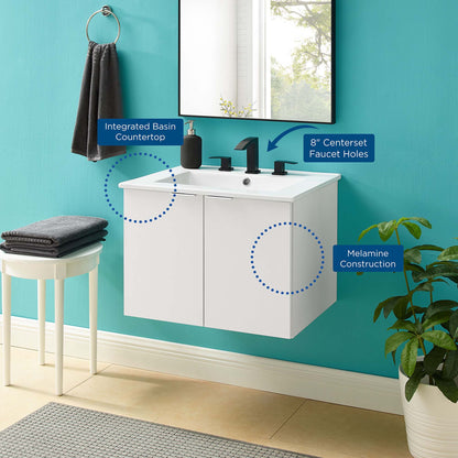 Maybelle 24" Wall-Mount Bathroom Vanity by Furniture For America