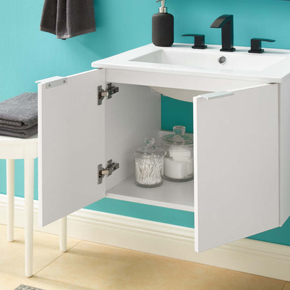 Maybelle 24" Wall-Mount Bathroom Vanity by Furniture For America