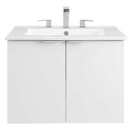 Maybelle 24" Wall-Mount Bathroom Vanity in White White