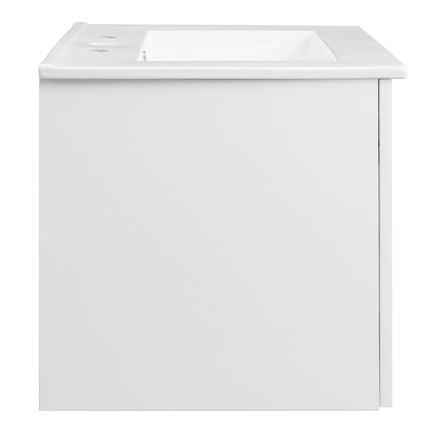Maybelle 24" Wall-Mount Bathroom Vanity in White White