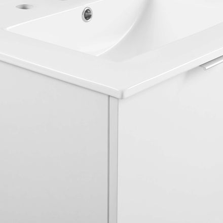 Maybelle 24" Wall-Mount Bathroom Vanity in White White