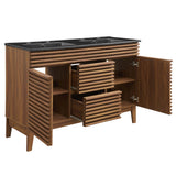 Vera 48" Double Sink Bathroom Vanity in Walnut Black