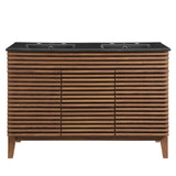 Vera 48" Double Sink Bathroom Vanity in Walnut Black