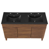 Vera 48" Double Sink Bathroom Vanity in Walnut Black