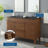 Vera 48" Double Sink Bathroom Vanity in Walnut Black