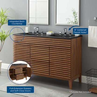 Render 48" Double Sink Bathroom Vanity by Furniture For America