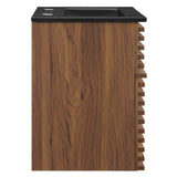 Vera 18" Wall-Mount Bathroom Vanity in Walnut Black