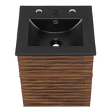 Vera 18" Wall-Mount Bathroom Vanity in Walnut Black
