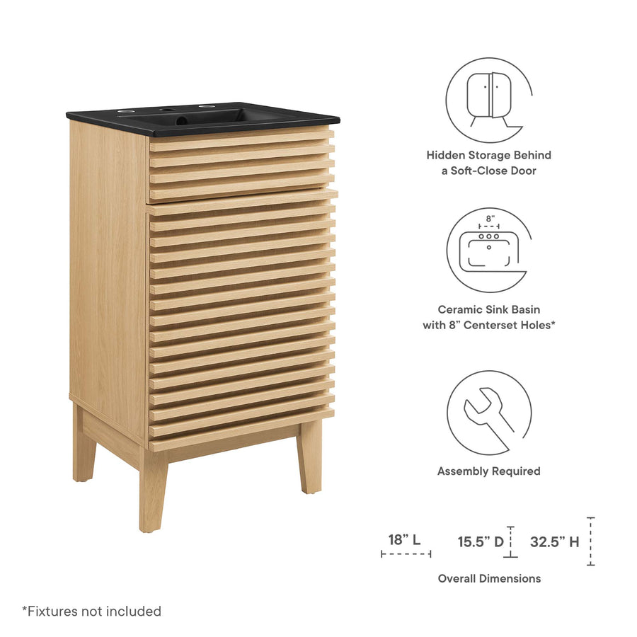 Vera 18" Bathroom Vanity in Oak Black