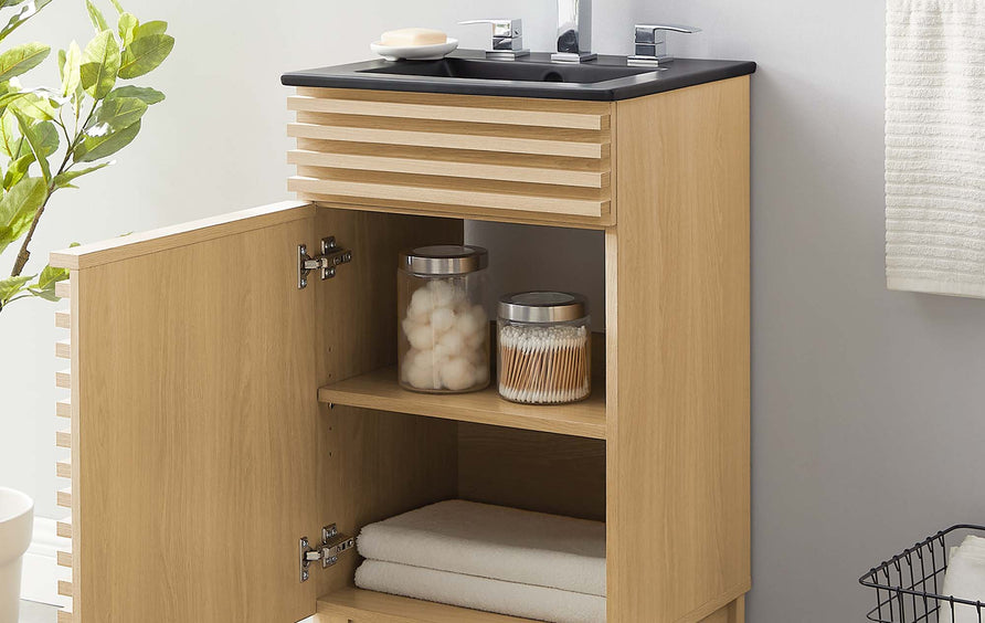 Vera 18" Bathroom Vanity in Oak Black