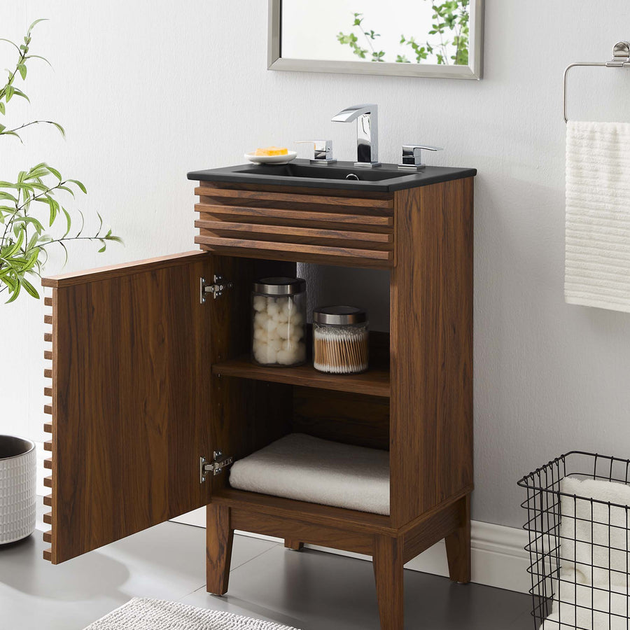 Vera 18" Bathroom Vanity in Walnut Black