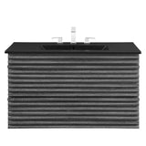 Vera 36" Wall-Mount Bathroom Vanity in Charcoal Black