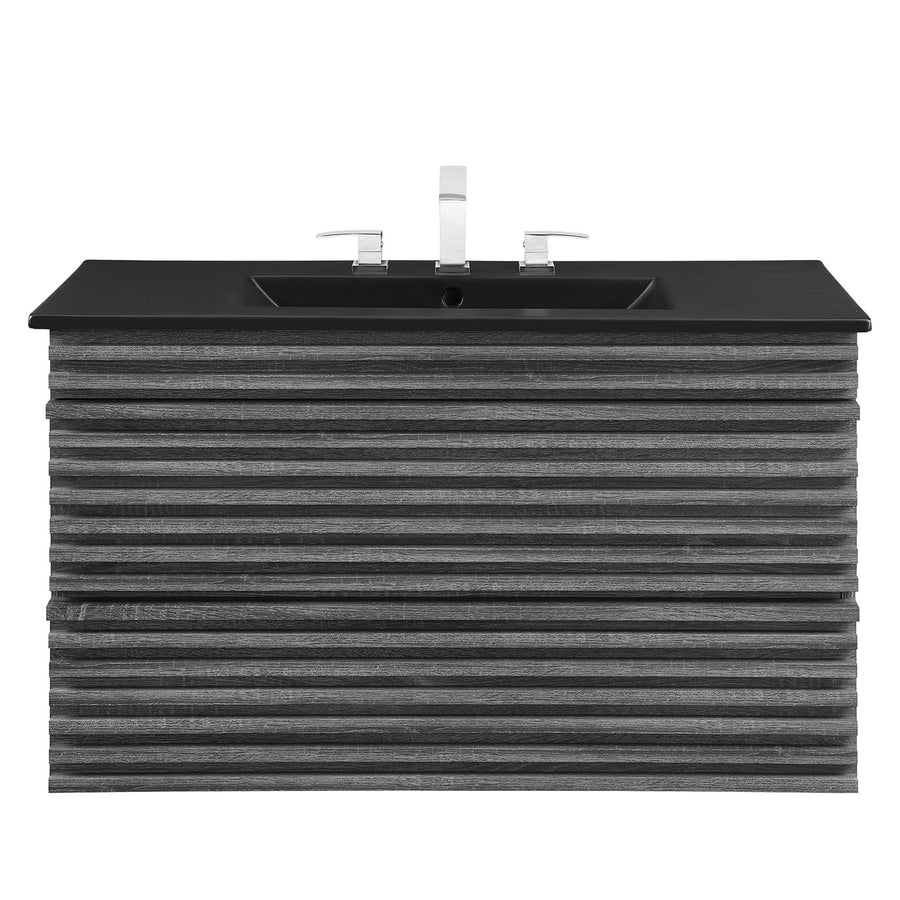 Vera 36" Wall-Mount Bathroom Vanity in Charcoal Black