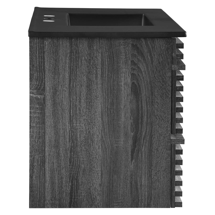 Vera 36" Wall-Mount Bathroom Vanity in Charcoal Black