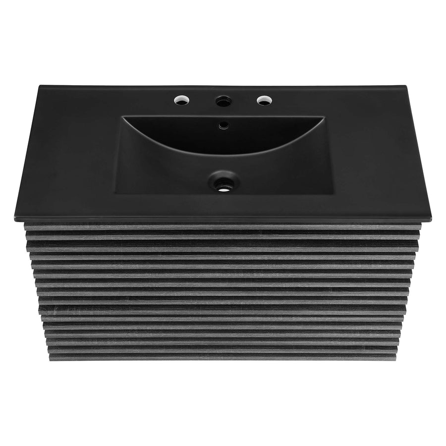 Vera 36" Wall-Mount Bathroom Vanity in Charcoal Black
