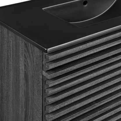 Render 36" Wall-Mount Bathroom Vanity by Furniture For America
