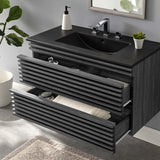 Vera 36" Wall-Mount Bathroom Vanity in Charcoal Black