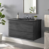 Vera 36" Wall-Mount Bathroom Vanity in Charcoal Black