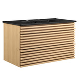 Vera 36" Wall-Mount Bathroom Vanity in Oak Black