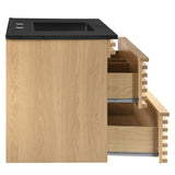 Vera 36" Wall-Mount Bathroom Vanity in Oak Black