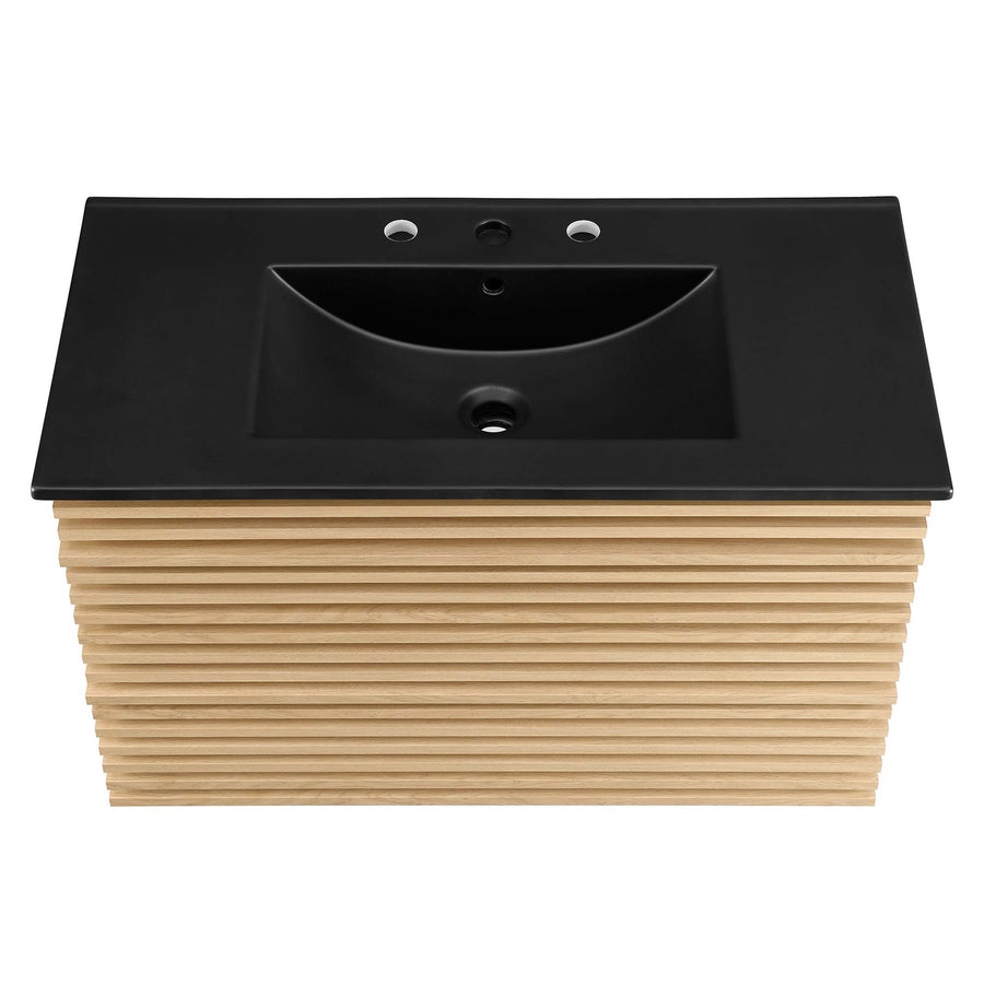 Vera 36" Wall-Mount Bathroom Vanity in Oak Black