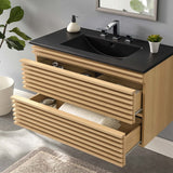 Vera 36" Wall-Mount Bathroom Vanity in Oak Black
