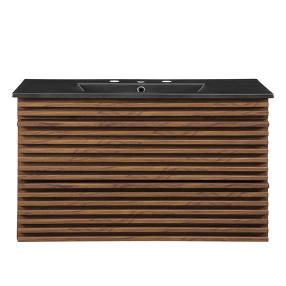 Render 36" Wall-Mount Bathroom Vanity by Furniture For America