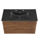 Vera 36" Wall-Mount Bathroom Vanity in Walnut Black