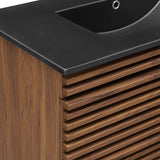 Vera 36" Wall-Mount Bathroom Vanity in Walnut Black