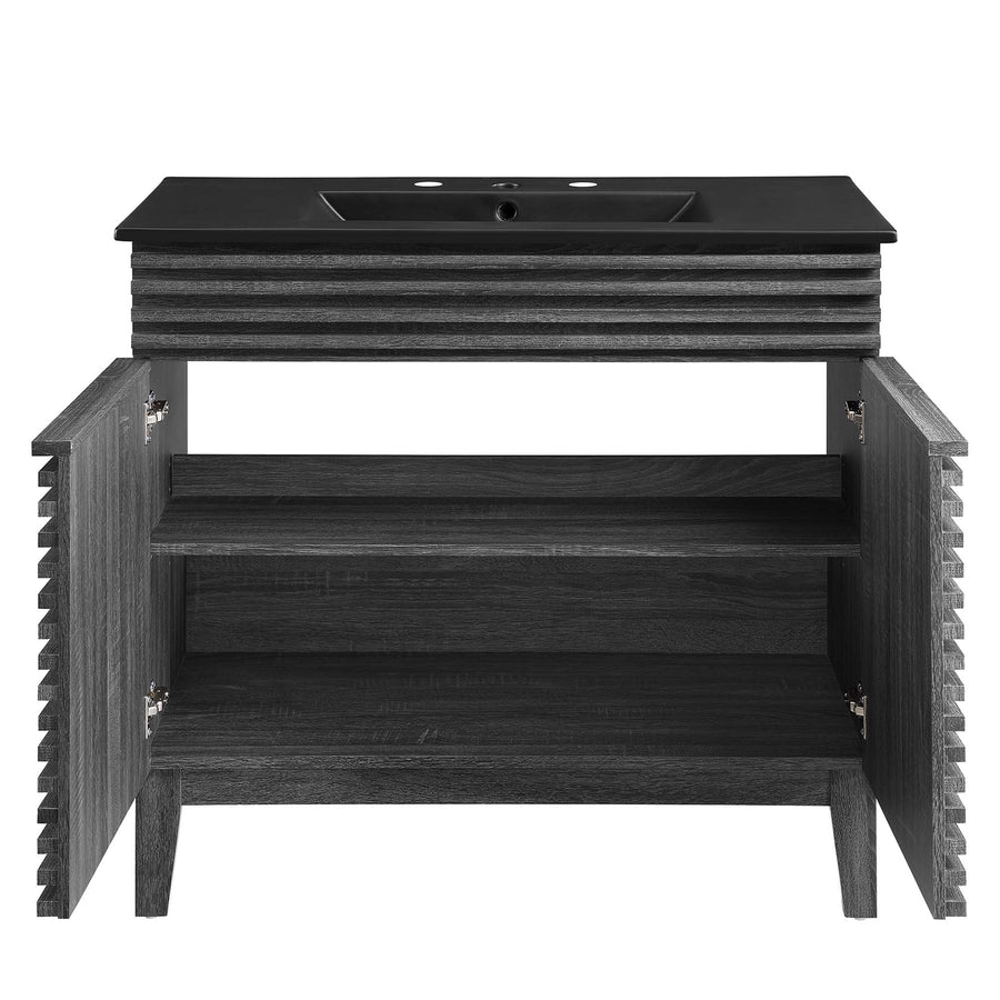 Vera 36" Bathroom Vanity in Charcoal Black