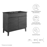 Vera 36" Bathroom Vanity in Charcoal Black