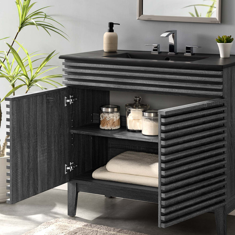Vera 36" Bathroom Vanity in Charcoal Black