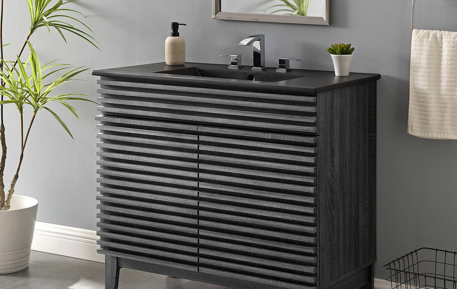 Vera 36" Bathroom Vanity in Charcoal Black