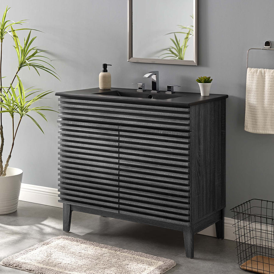 Vera 36" Bathroom Vanity in Charcoal Black