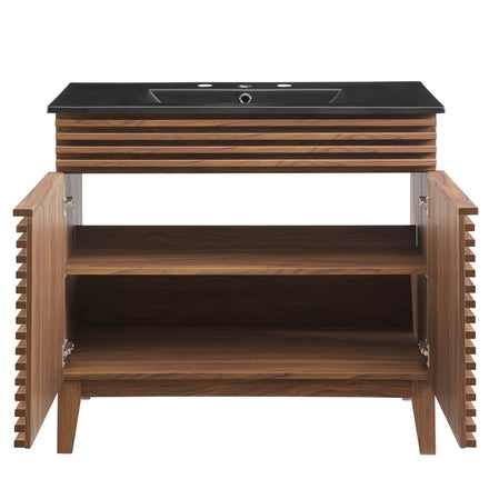 Render 36" Bathroom Vanity in Walnut Black
