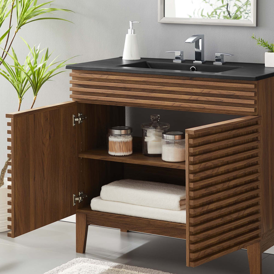 Vera 36" Bathroom Vanity in Walnut Black