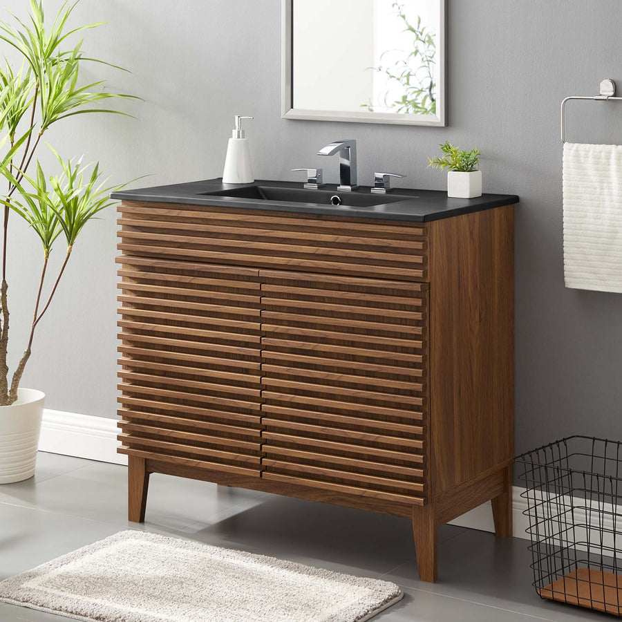 Vera 36" Bathroom Vanity in Walnut Black