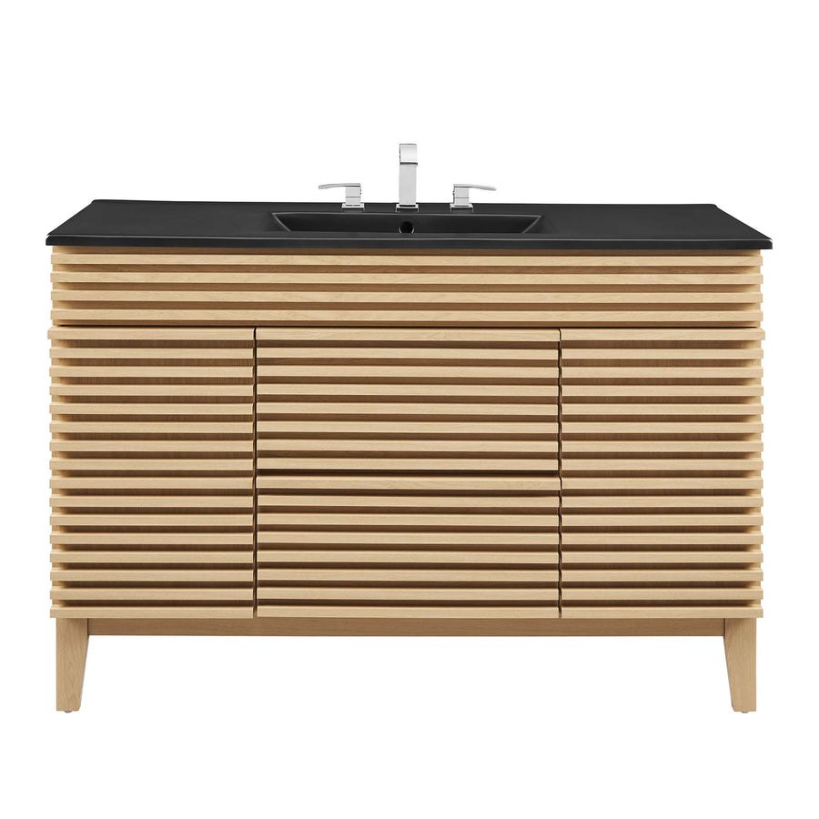 Vera 48" Single Sink Bathroom Vanity in Oak Black