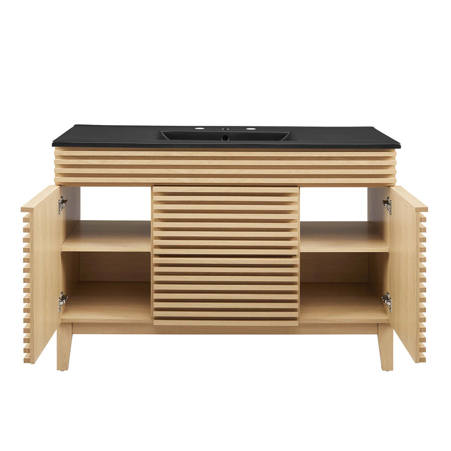Vera 48" Single Sink Bathroom Vanity in Oak Black
