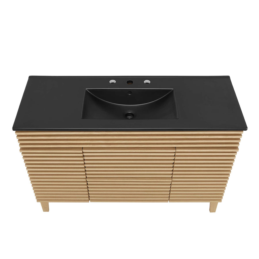 Vera 48" Single Sink Bathroom Vanity in Oak Black