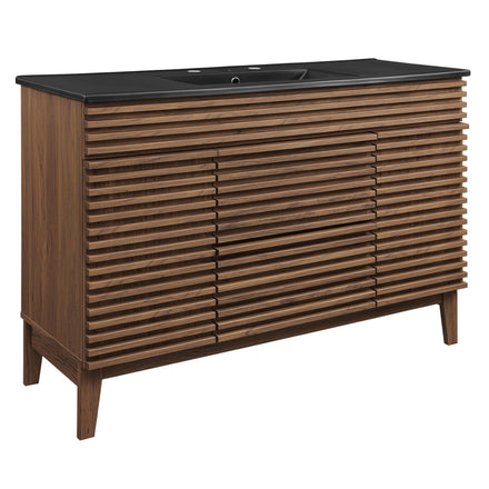 Render 48" Single Sink Bathroom Vanity in Walnut Black