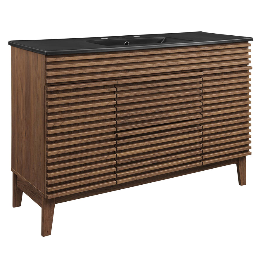 Vera 48" Single Sink Bathroom Vanity in Walnut Black