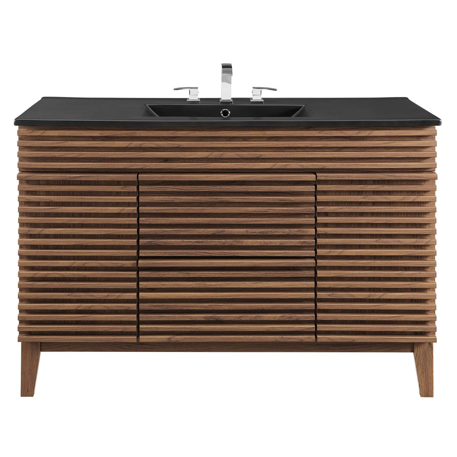 Vera 48" Single Sink Bathroom Vanity in Walnut Black