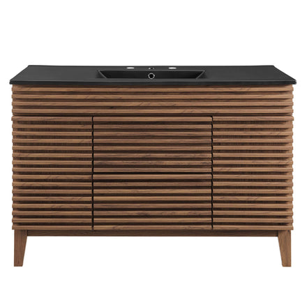 Render 48" Single Sink Bathroom Vanity in Walnut Black